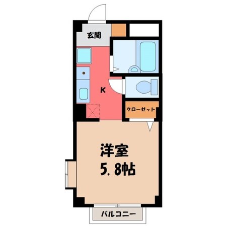 東武宇都宮駅 徒歩20分 2階の物件間取画像